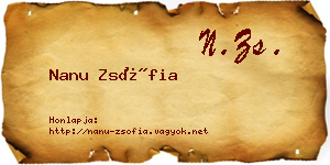 Nanu Zsófia névjegykártya