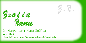zsofia nanu business card