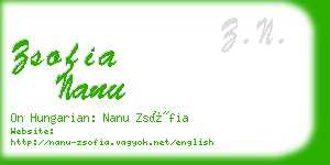 zsofia nanu business card
